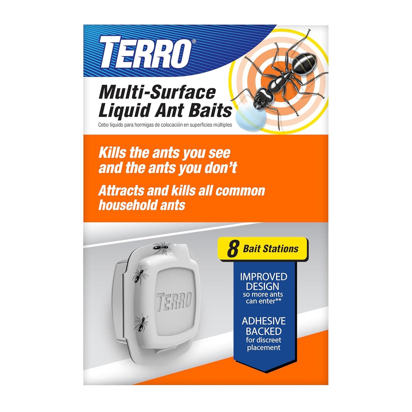 Terro Multi Surface Liquid with Adhesive Strips for Discreet Baiting, Multicolor, t334, Ant Bait