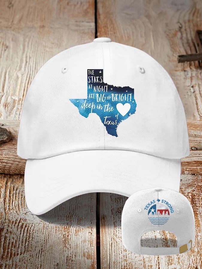 🙏💔Join us in praying for Texas.🙏Retro Texas Strong The Stars At Night Are Big And Bright Deep In The Heart Of Texas Print Baseball Cap