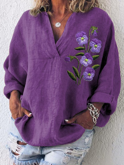 Women's Purple Flower Alzheimer's Awareness Support Shirt