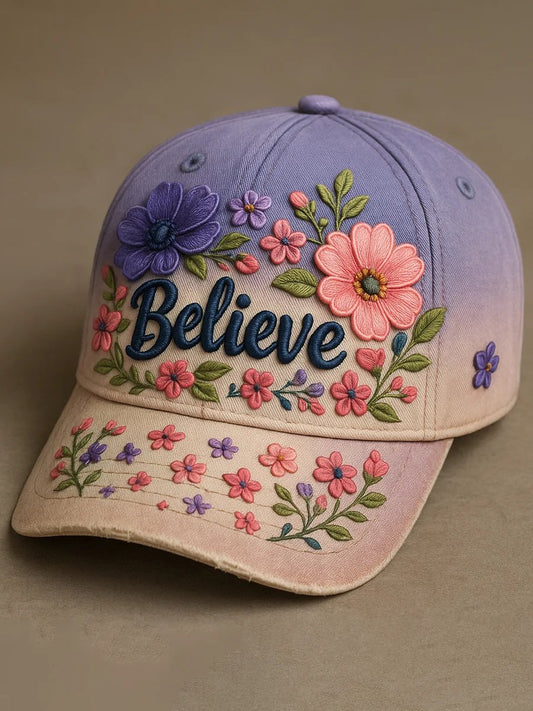 Floral Faith Art Print Hat