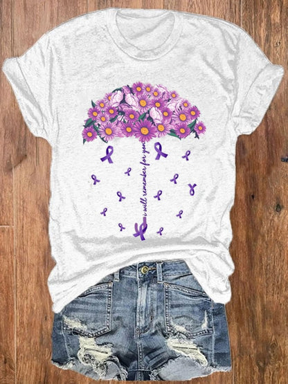 Women's Alzheimer's Print Casual T-Shirt