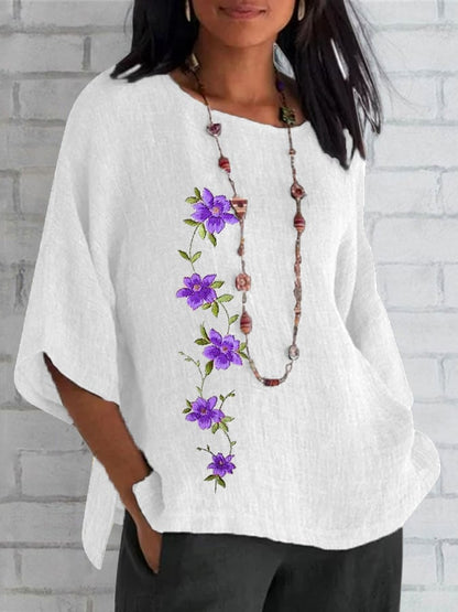 Women's Purple Flower Alzheimer's Awareness Support Shirt