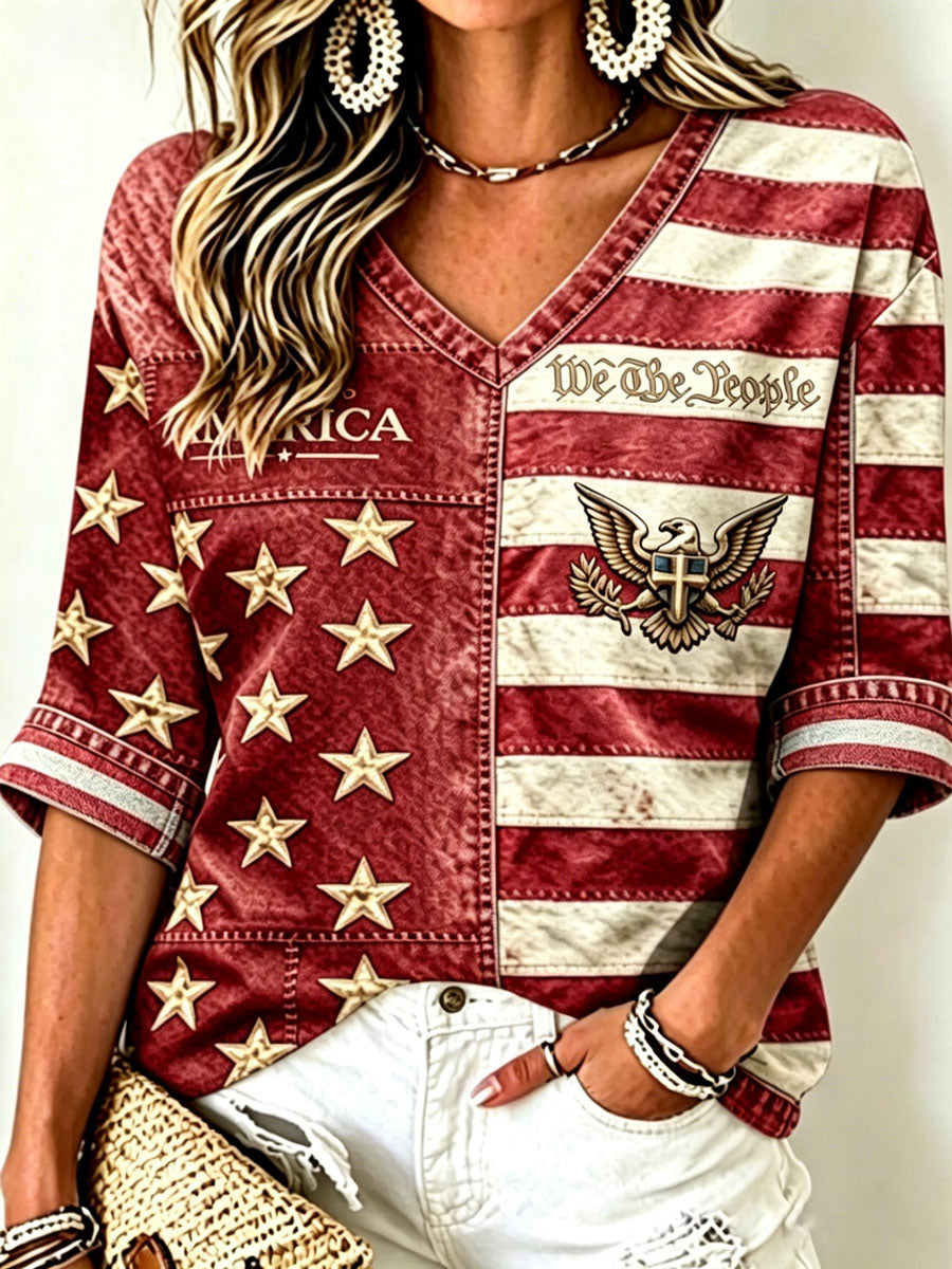 Women's 250Th Anniversary National Faith Print Shirt
