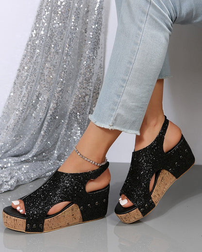 👍Last Day Promotion 70% OFF –2023 🌹Women's Summe Flag Pattern Peep Toe Wedge Sandals