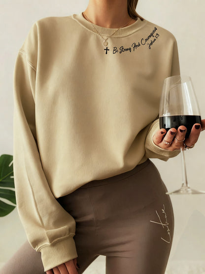 Women's Christian Strong and Brave Crew Neck Sweatshirt
