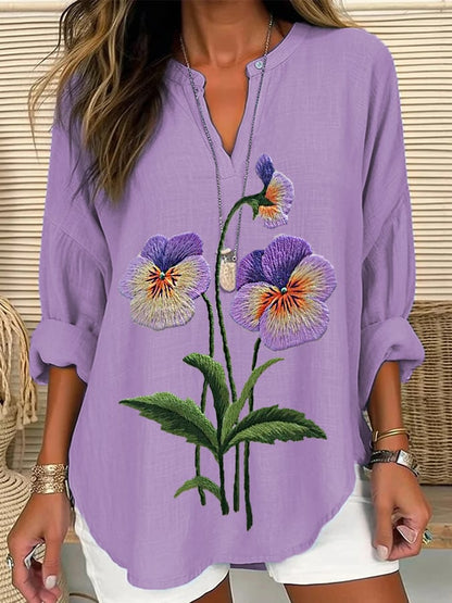 Women's Purple Flower Alzheimer's Awareness Support Shirt