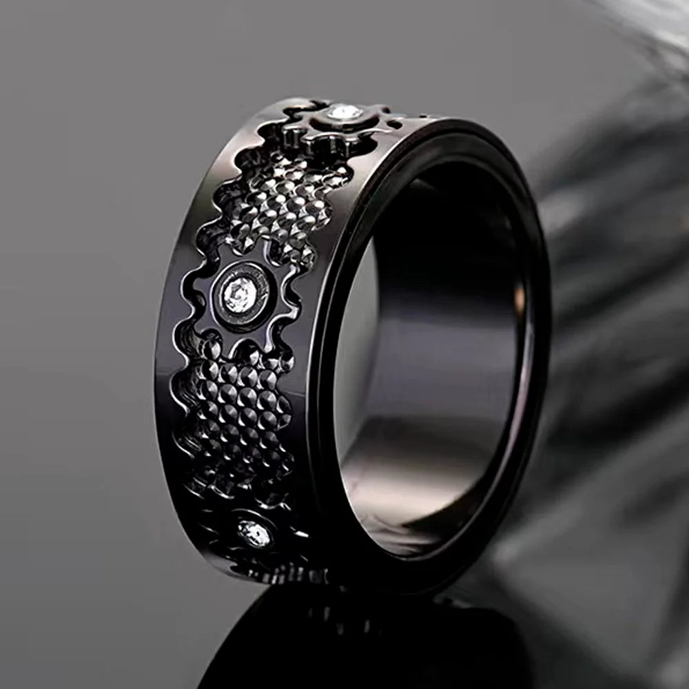 🔥925 Sterling Silver Personalized Stress Reducing Rotatable Gear Ring