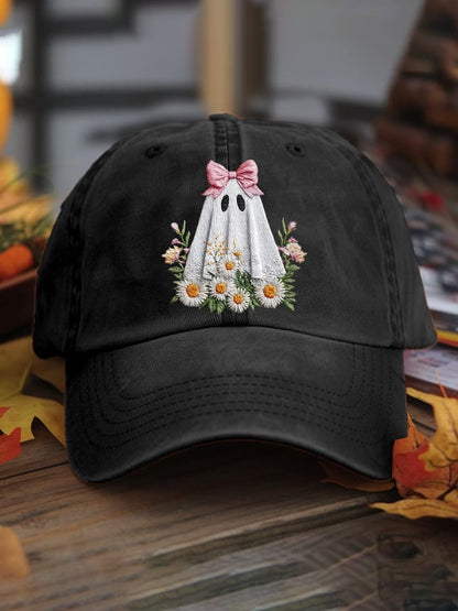 Women's casual pink ghost hat