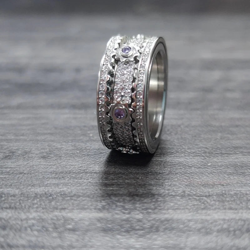 🔥925 Sterling Silver Personalized Stress Reducing Rotatable Gear Ring