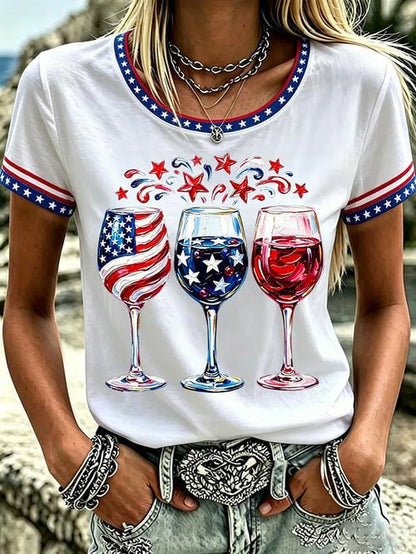 Women's America 250 Years of Freedom 1776-2026 Flag T-Shirt