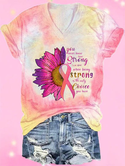 Women's Breast Cancer Awareness Print Tee