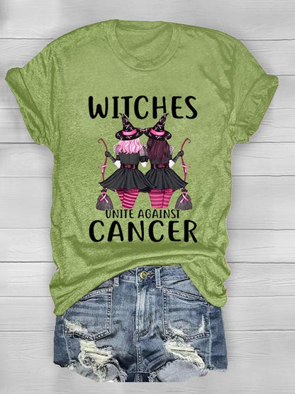 Women's Witches Unite Against Cancer Breast Cancer Awareness Tee