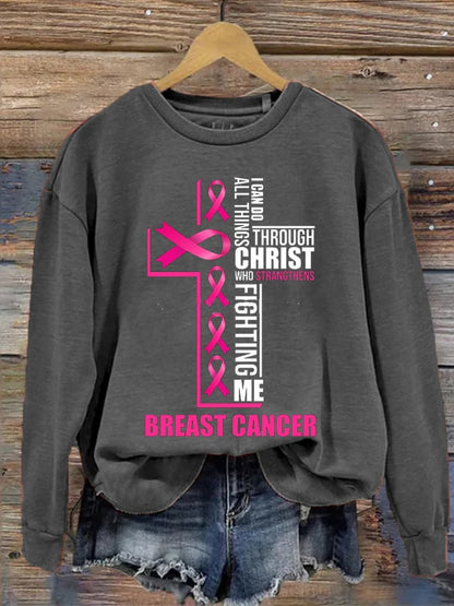 Breast Cancer Women's Printed Long Sleeve Sweatshirt