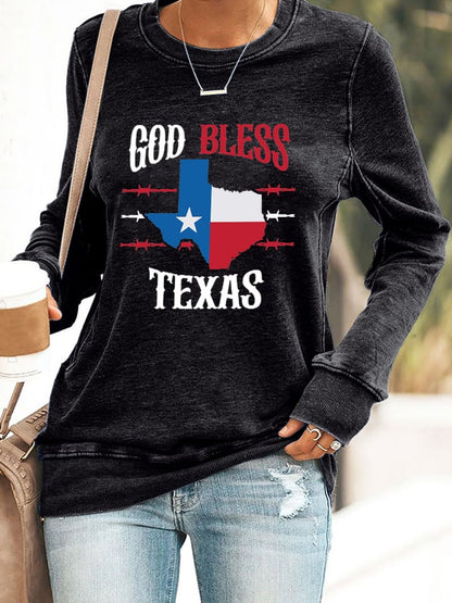 🙏💔Join us in praying for Texas.🙏Retro Texas Strong God Bless Texas Print Sweatshirt