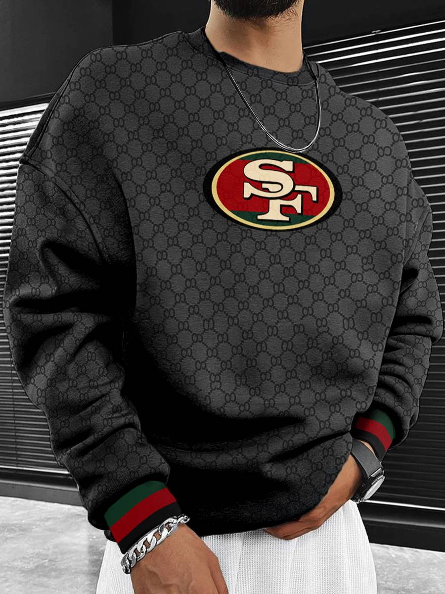 San Francisco 49ers  Men's Crew Neck Sweatshirt Black