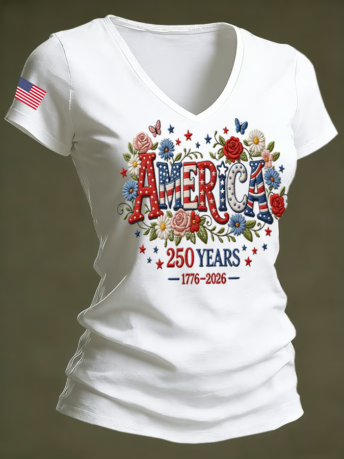 Women's 250th Anniversary Printed Casual T-Shirt