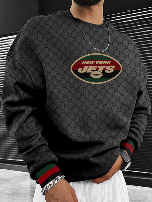 New York Jets  Men's Crew Neck Sweatshirt Black