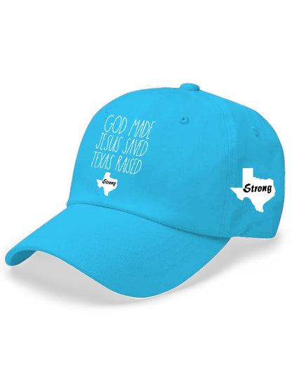 🙏💔Join us in praying for Texas.🙏Retro Texas Strong God Made Jesus Saved Texas Raised Print Baseball Cap