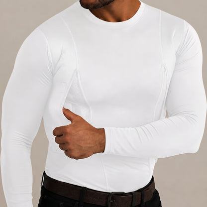 Ambidextrous Concealed Carry Long Sleeve Compression Shirt