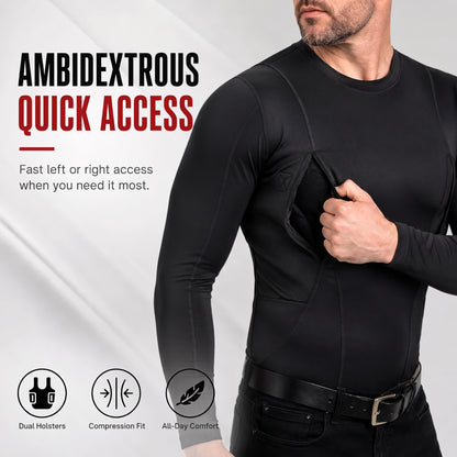 Ambidextrous Concealed Carry Long Sleeve Compression Shirt
