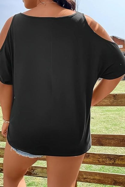 Skeleton Graphic Cold Shoulder T-Shirt