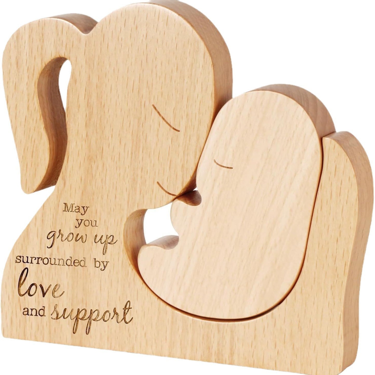 Mother'S Day Gift Wooden Ornaments Festival Mother Baby Statue