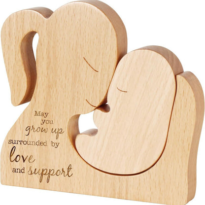 Mother'S Day Gift Wooden Ornaments Festival Mother Baby Statue