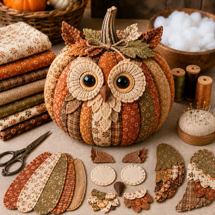 Whimsical Patchwork Pumpkin Friends DIY Sewing Kit – Beginner-Friendly Autumn Craft Set