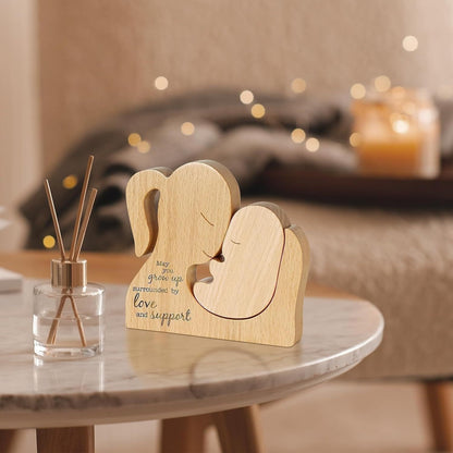 Mother'S Day Gift Wooden Ornaments Festival Mother Baby Statue