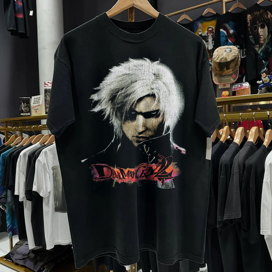 03 Devil May Cry 2 Ps2 Black Washed T-Shirt