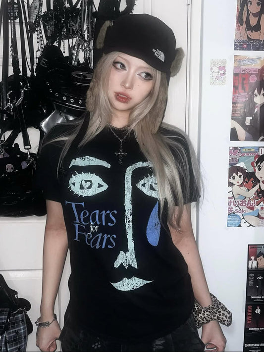 Rare Tears For Fears Washed Black Tee