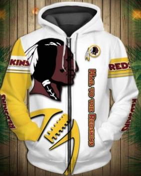 Washington Commanders Men's Casual Zipper Hooded Sweatshirts