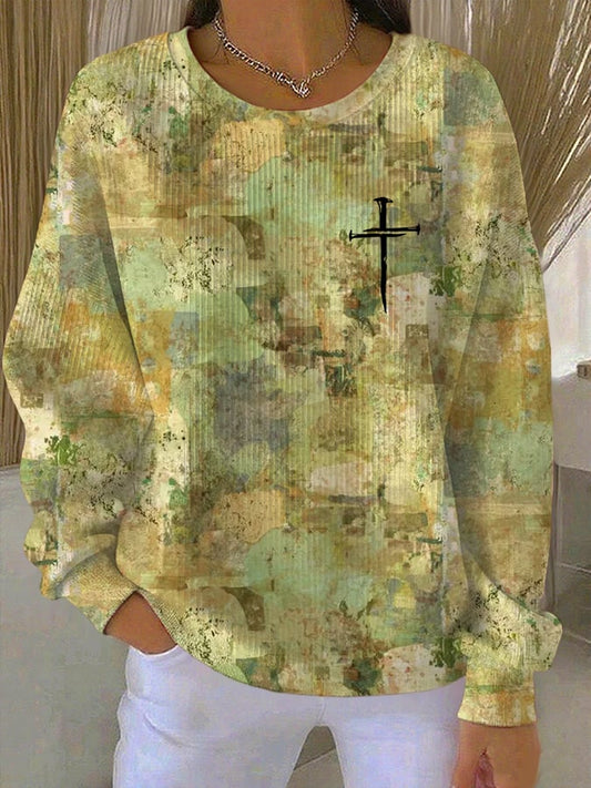 Women'S Faith Cross Printed Sweatshirt