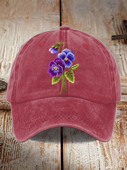 Unisex Distressed Washed Cotton Alzheimer's Awareness Printed Hat