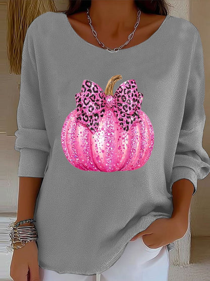 Women's In October We Wear Pink Print Knitted Top