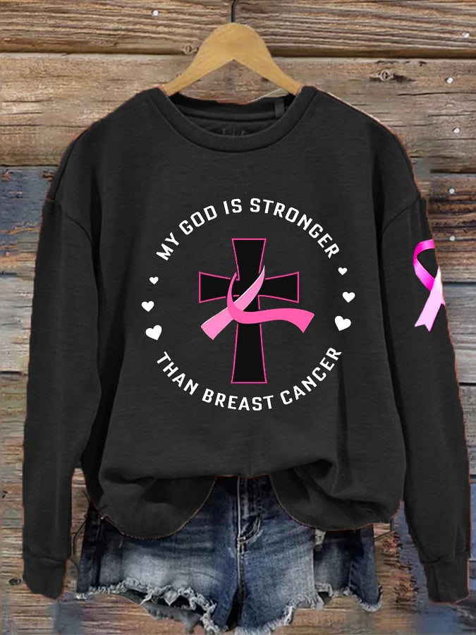 Breast Cancer Women's Printed Long Sleeve Sweatshirt