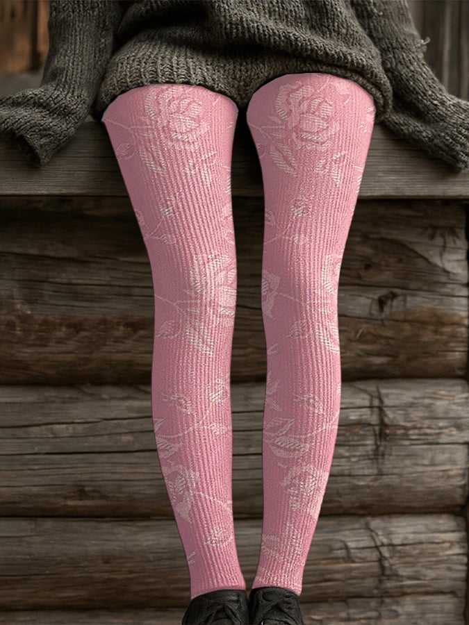 Women's Retro Breast Cancer Print Leggings