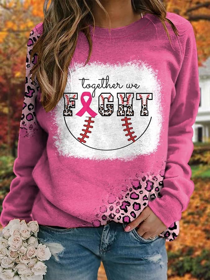 In October We Wear Pink Leopard Print Sweatshirt