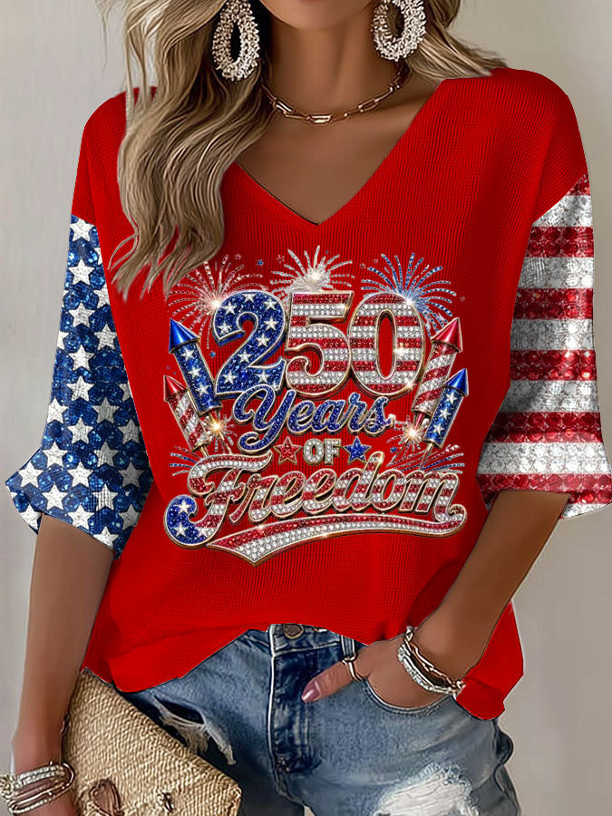 Women'S Leisure 250Th Anniversary Commemorative Waffle T-Shirt