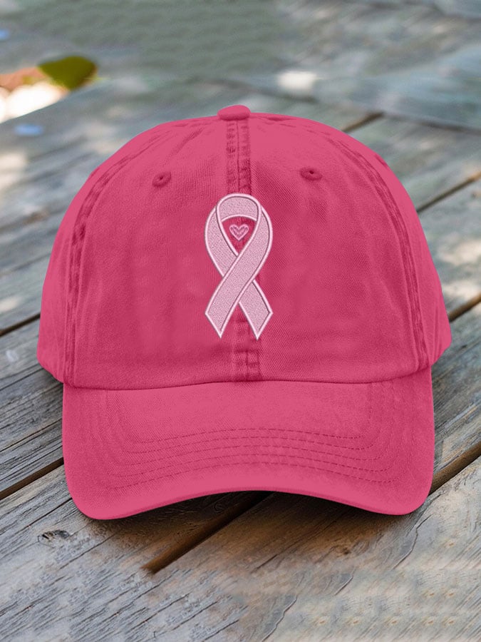 Breast Cancer Ribbon Print Hat