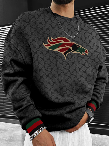 Denver Broncos  Men's Crew Neck Sweatshirt Black