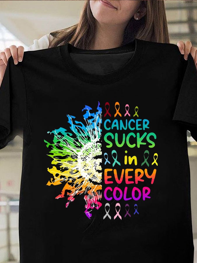 Women's Fight Cancer in All Colors Breast Cancer Awareness T-Shirt