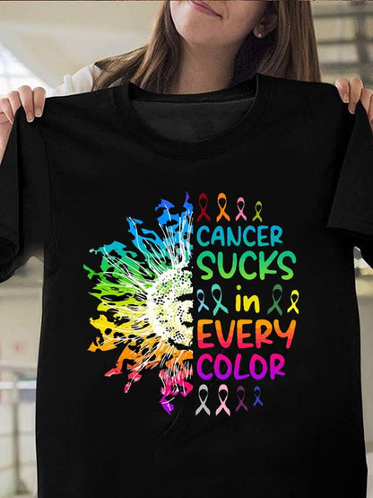 Women's Fight Cancer in All Colors Breast Cancer Awareness T-Shirt