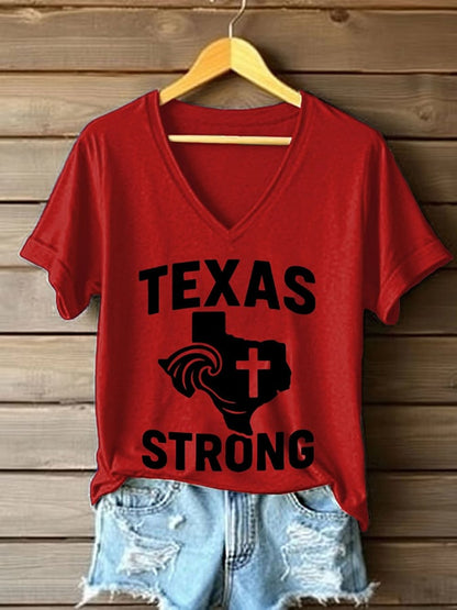 🙏💔Join us in praying for Texas.🙏Women's Texas Strong Print T-shirt