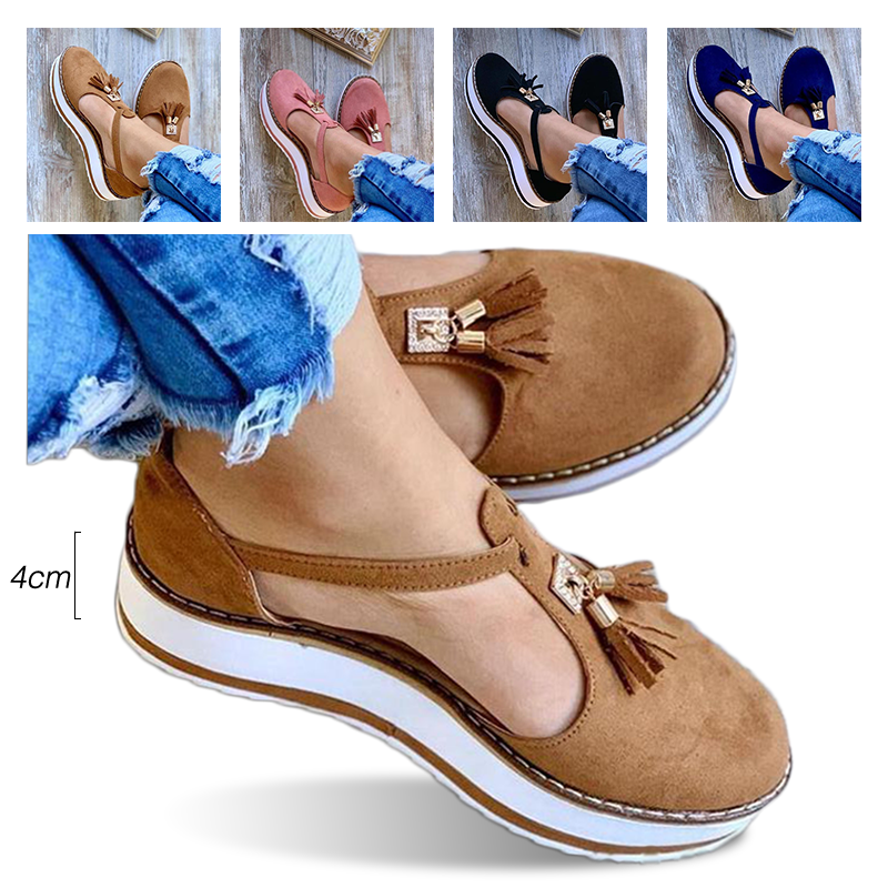 Women's Casual Mary Jane Platform Flat Soft footbed Orthopedic Arch-Support Comfort Shoes
