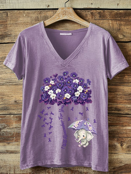 Women's Alzheimer's Awareness Print T-Shirt