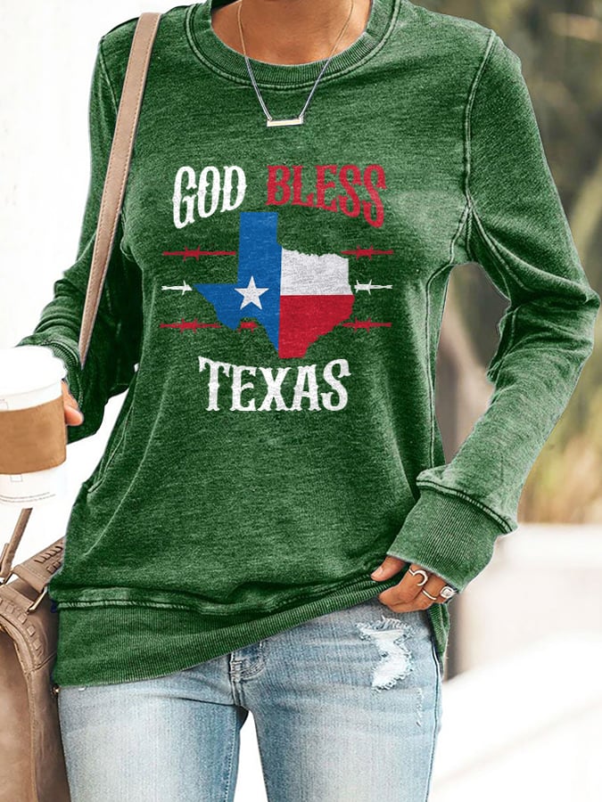 🙏💔Join us in praying for Texas.🙏Retro Texas Strong God Bless Texas Print Sweatshirt