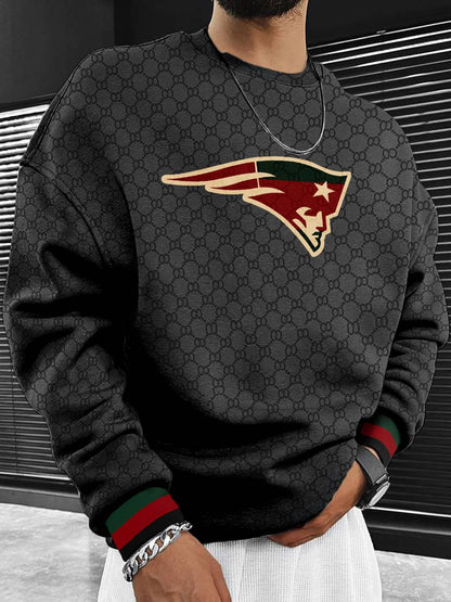 New England Patriots  Men's Crew Neck Sweatshirt Black