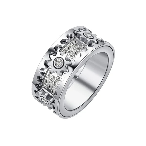 🔥925 Sterling Silver Personalized Stress Reducing Rotatable Gear Ring