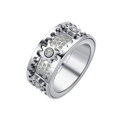 🔥925 Sterling Silver Personalized Stress Reducing Rotatable Gear Ring